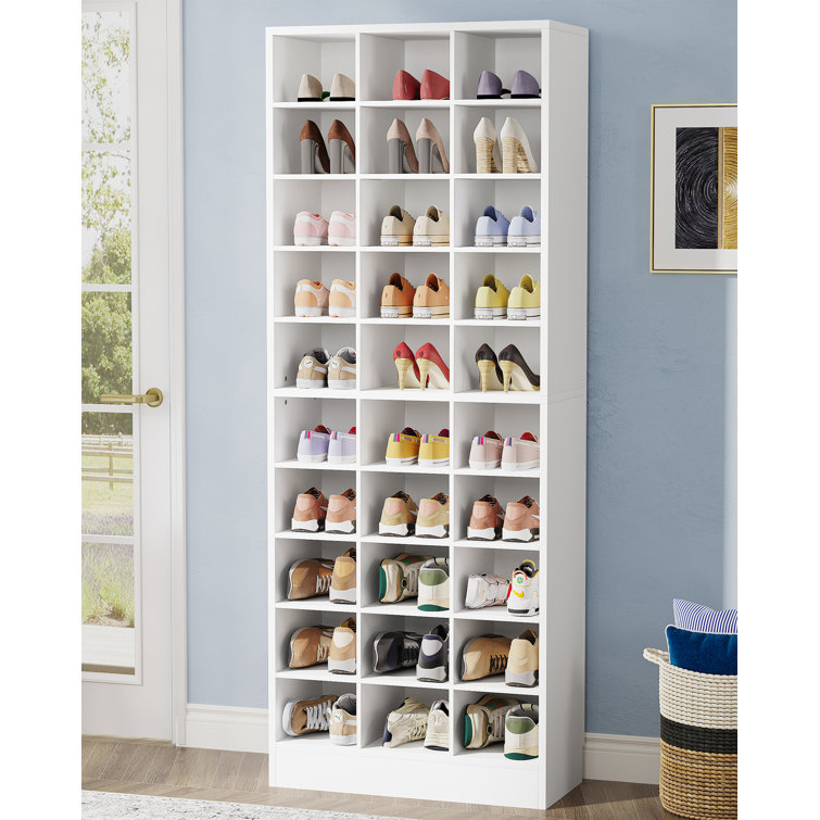 Hokku Designs 30 Pairs White Manufactured Wood Shoe Storage